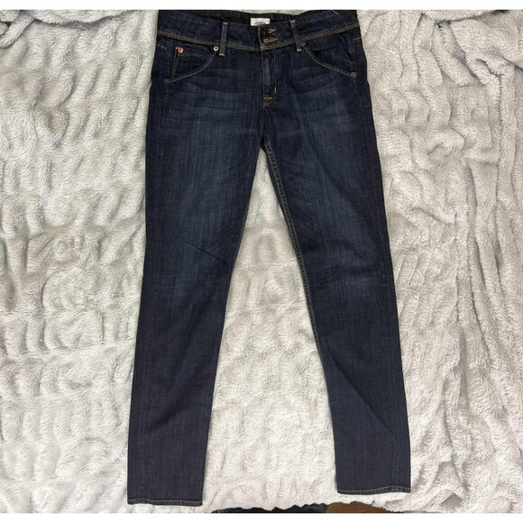 Hudson Denim - Hudson Jeans Womens 28 Skinny Dark Wash Flap Pocket Stretch Denim Made in USA